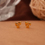 Modern Multi Triangular Design Gold Side Stud