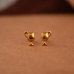 Tiny Cup Design Gold Side Stud