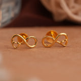 Infinity with heart designed gold side stud