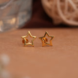 Minimalist star design gold side stud