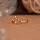 Minimalist star design gold side stud