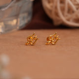 Minimalist trishul gold side stud