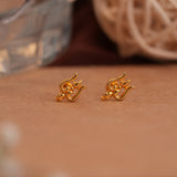 Minimalist trishul gold side stud
