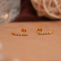 Curved J-Bar Gold Side Stud