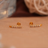 Curved J-Bar Gold Side Stud