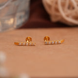 Curved J-Bar Gold Side Stud