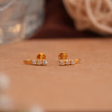 Curved Bar Gold Side Stud