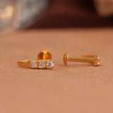 Curved Bar Gold Side Stud