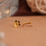 Floral Swirl Gold Side Studs