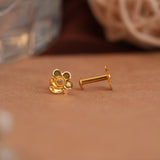 Floral Swirl Gold Side Studs