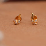 Minimalist chank design gold side stud