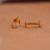 Minimalist chank design gold side stud