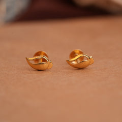 Minimalist Mango Design Gold Side Stud