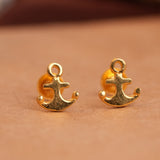 Minimalist anchor design gold side stud