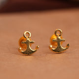 Minimalist anchor design gold side stud