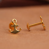 Minimalist anchor design gold side stud
