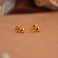 Tiny double heart gold side stud
