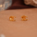 Interlocking Half Circle Gold Side Studs
