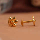 Petite Floral Gold Side Studs