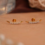 Minimalist Curved Bar Gold Side Studs