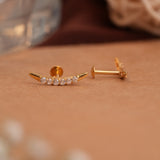 Minimalist Curved Bar Gold Side Studs