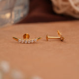 Minimalist Curved Bar Gold Side Studs
