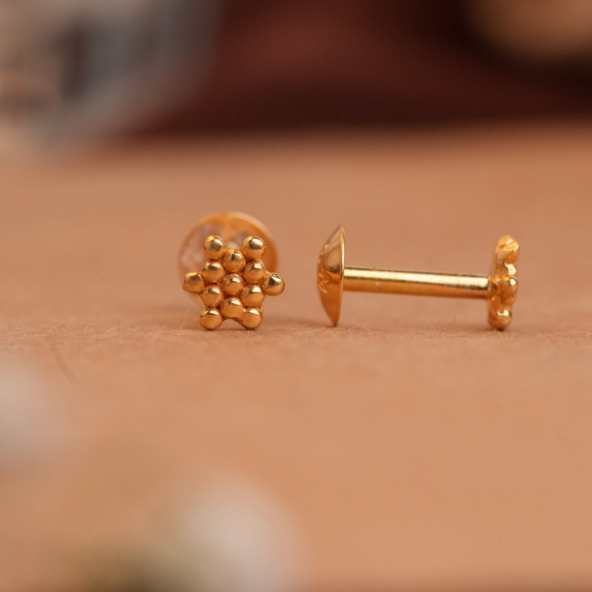 Dainty Bloom Cluster Gold Side Studs