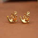 Nautical Anchor Gold Side Studs