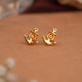 Nautical Anchor Gold Side Studs