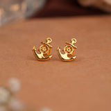 Nautical Anchor Gold Side Studs