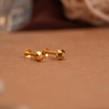 Modern Hexagon Gold Side Studs