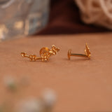 Elegant Botanical Gold Ear Studs