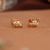 Gold curved vine side stud