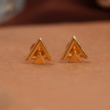 Double Triangle Gold Side Studs
