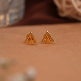 Double Triangle Gold Side Studs