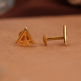 Double Triangle Gold Side Studs