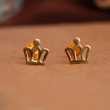 Dainty Crown Gold Side Studs