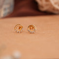 Dainty Double Circle Gold Side Studs