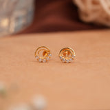 Dainty Double Circle Gold Side Studs