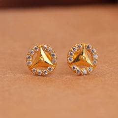 Minimalist circular gold side stud