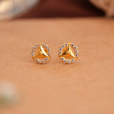 Minimalist circular gold side stud