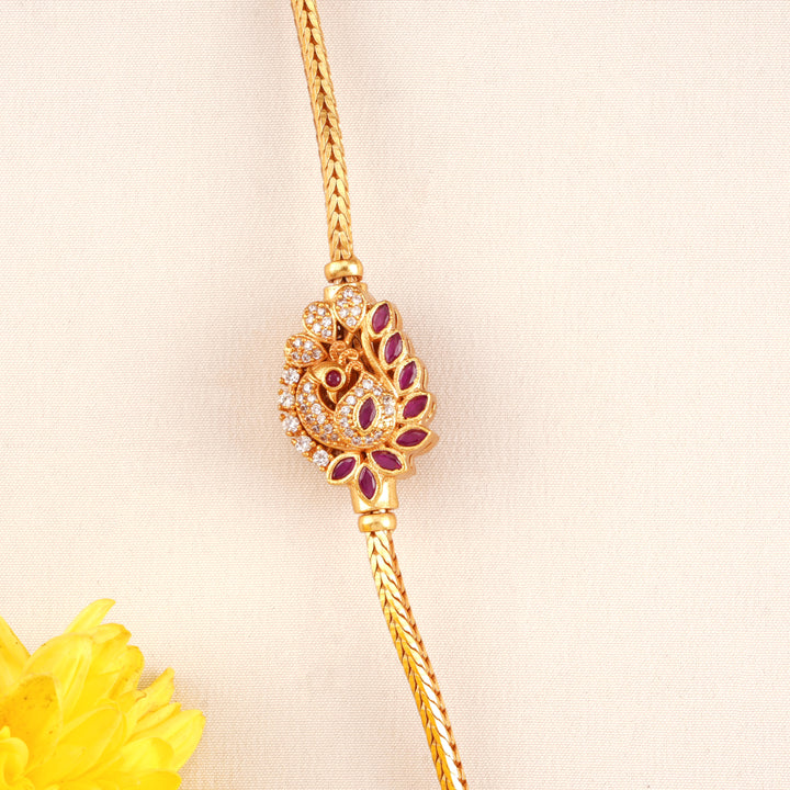 Royal Peacock Glow Mugappu Chain