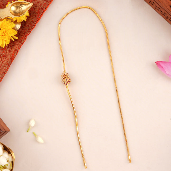 Royal Peacock Glow Mugappu Chain