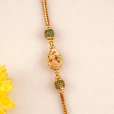 Emerald balls with Peacock Mugappu Chain