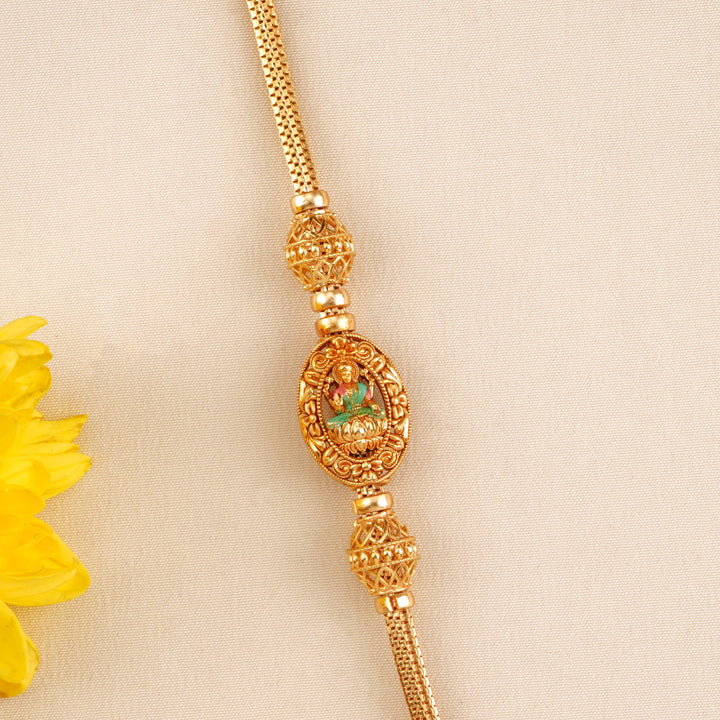 Lotus Aishwarya Lakshmi Mugappu Chain
