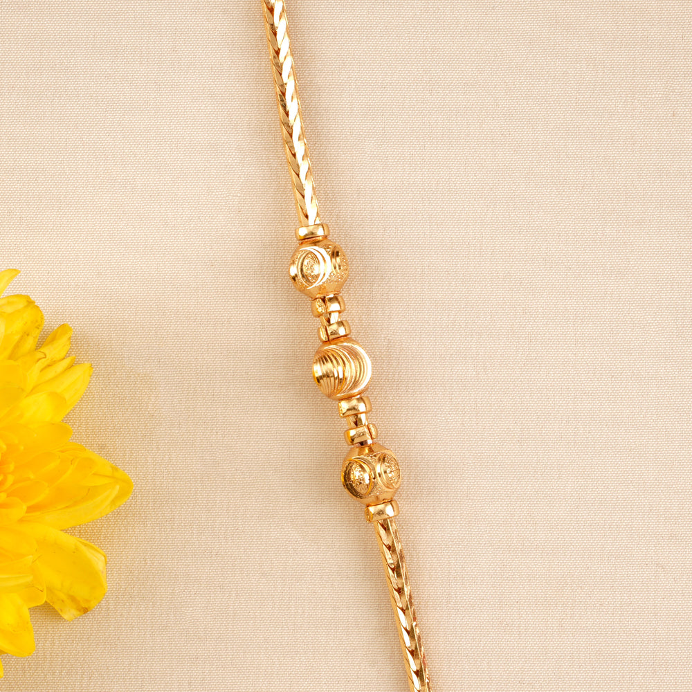 Classic Golden Beaded Mugappu Chain