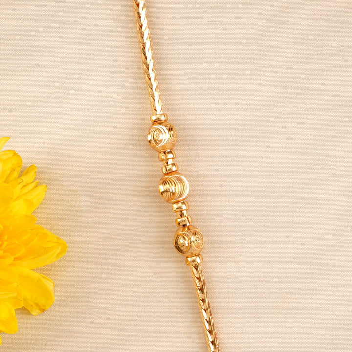 Classic Golden Beaded Mugappu Chain