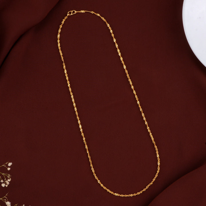 Stylish Rope Twist Fancy Golden Chain