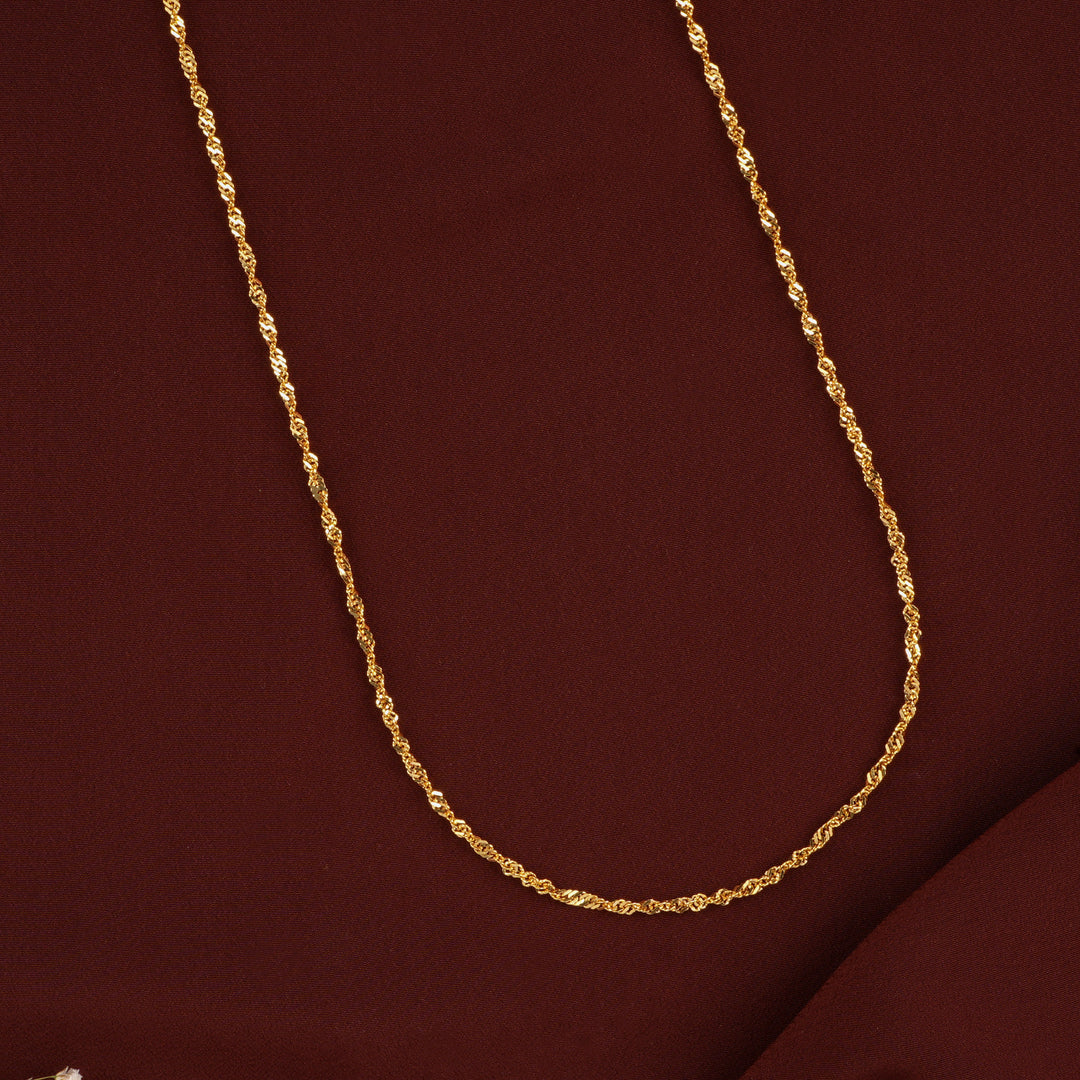 Stylish Rope Twist Fancy Golden Chain