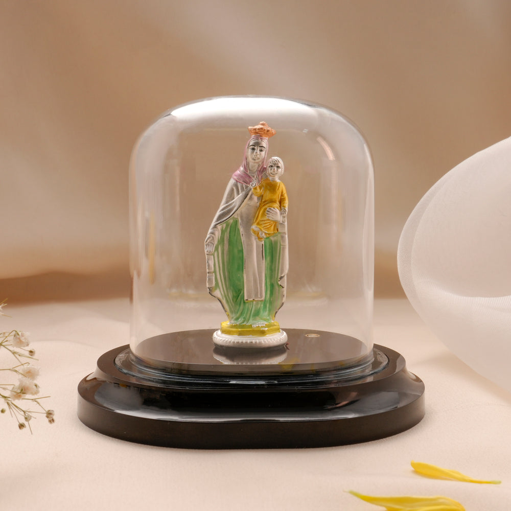 Mother Mary Silver Car Stand Idol